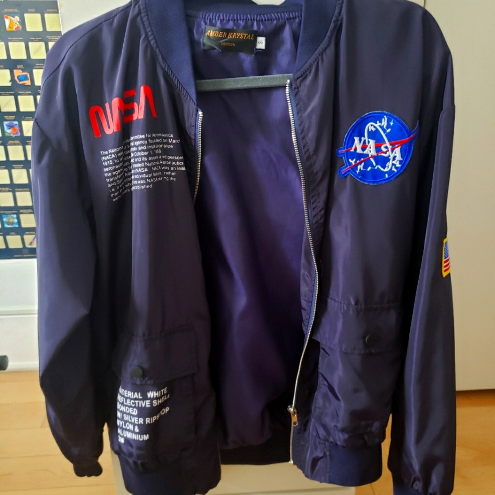 Dark blue NASA bomber